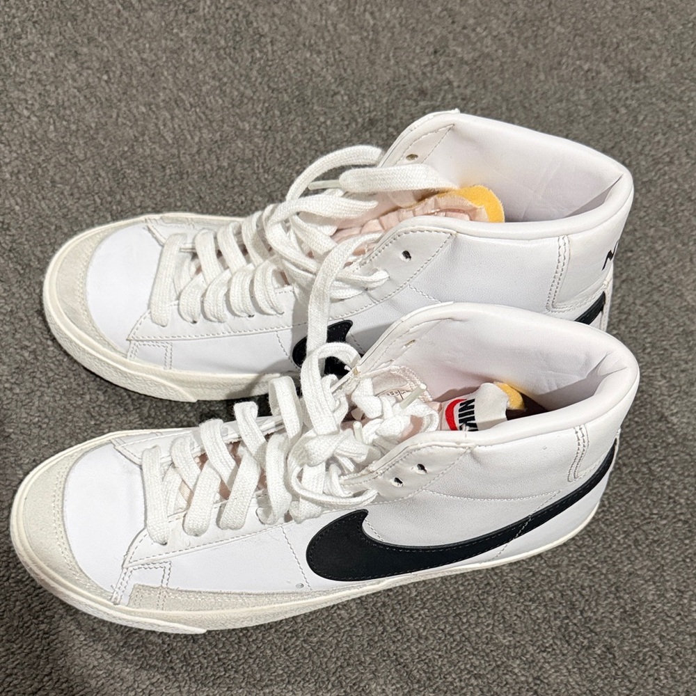 Nike White and Black High-Top Sneakers